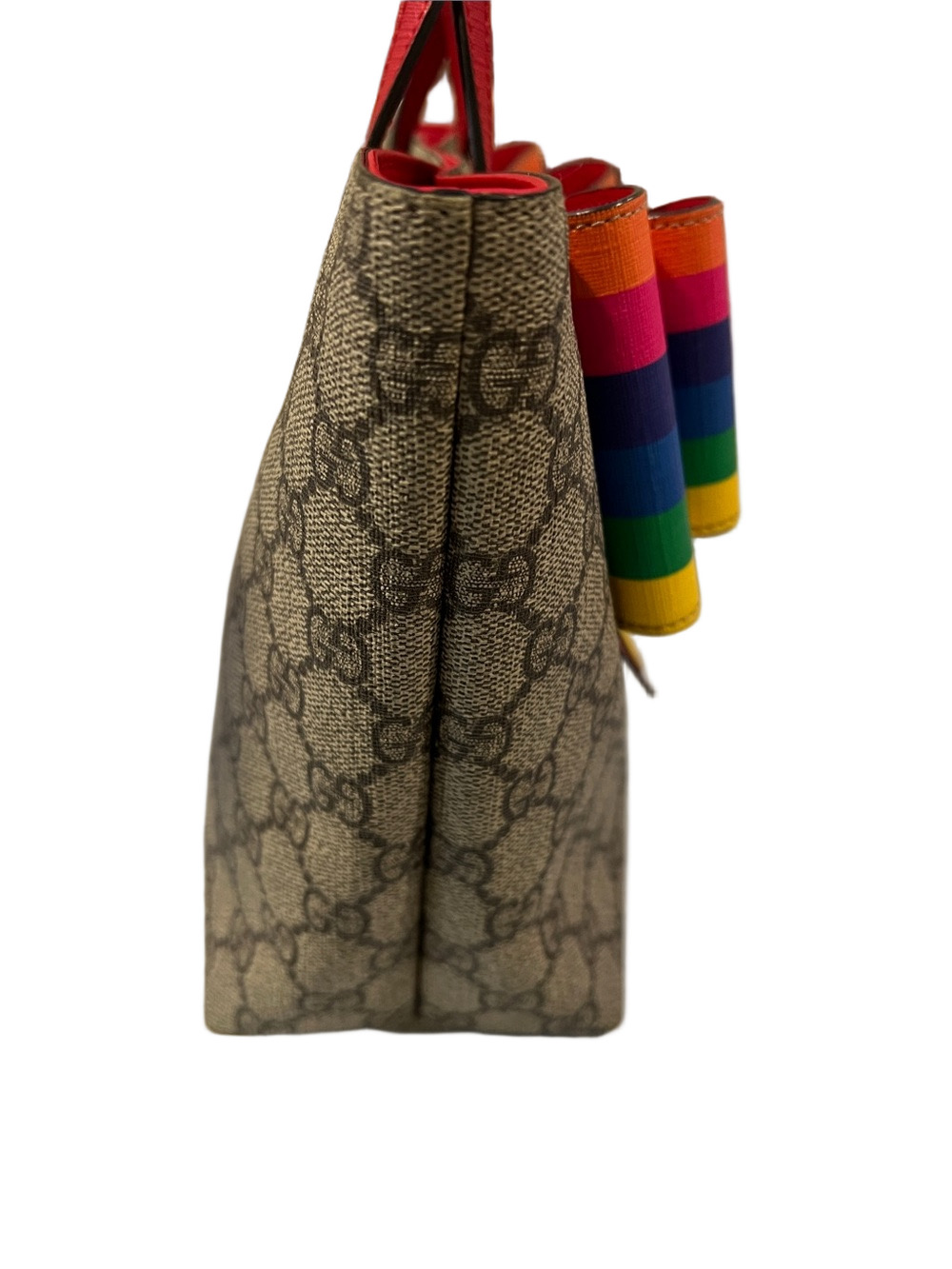 Gucci Girl's GG Supreme Rainbow Bow Tote - Picture 14 of 14